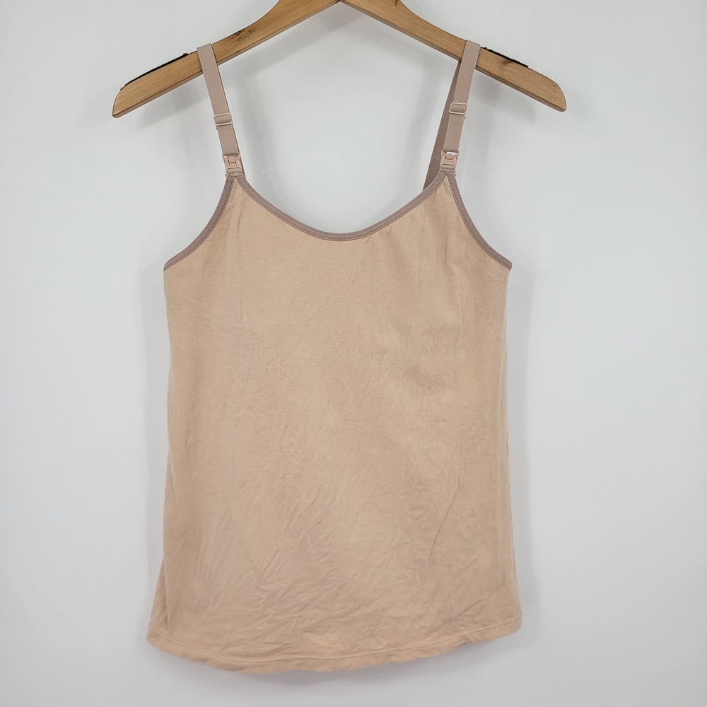 Playtex Nursing Cami Women Large Beige Maternity Tank Top Adjustable Straps